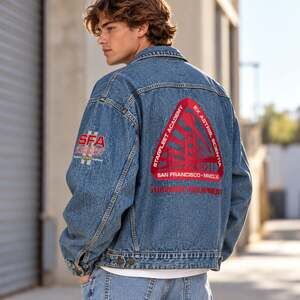 Star Trek The Experience Starfleet Academy Denim Jacket Vintage 1997 XXL